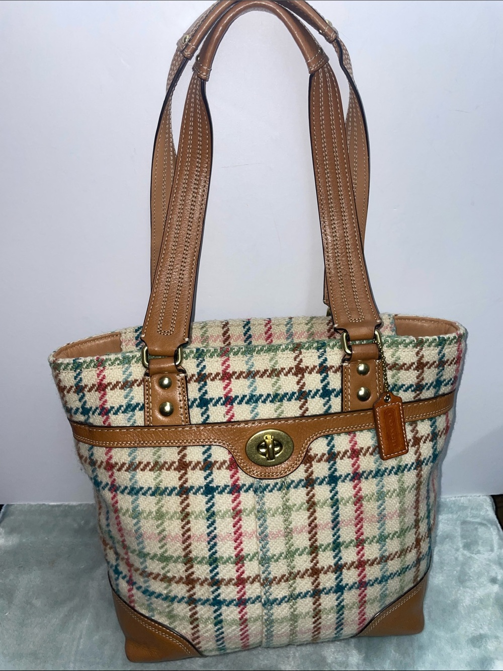 Coach ‘Hamptons’ Tattersall Wool Tote